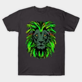 Green Lion Head - Lion Face T-Shirt